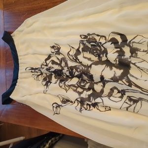 Satin trim white and black dress.  Could dress it up or down